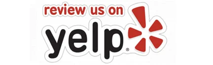 Image of YELP review button for scoop masters Austin pet waste removal service