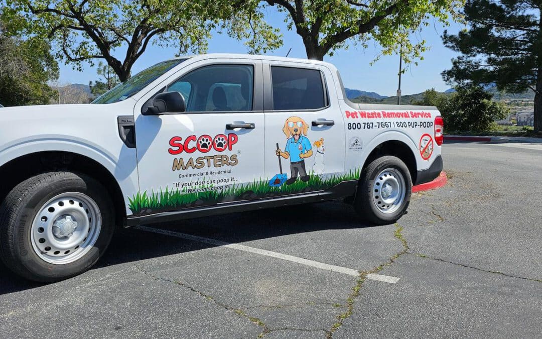 Scoop Master’s team of professional poop scoopers always arrive on site in professionally lettered trucks to ensure transparency and trust with communities.